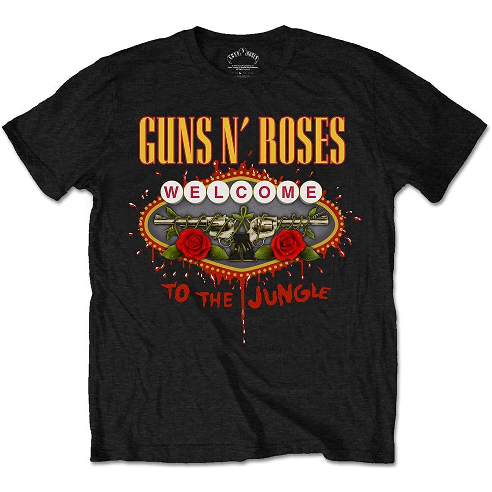 Rock Off Black Guns N Roses - Welcome To The Jungle - T-Shirt - Cotton - Size M - Officially Licensed Merch