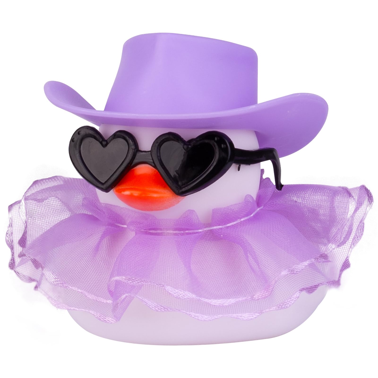 MuMyer Rubber Duck Car Ornament, Cute White Duck Car Dashboard Decoration Accessories with Mini Hat Sunglasses and Skirt