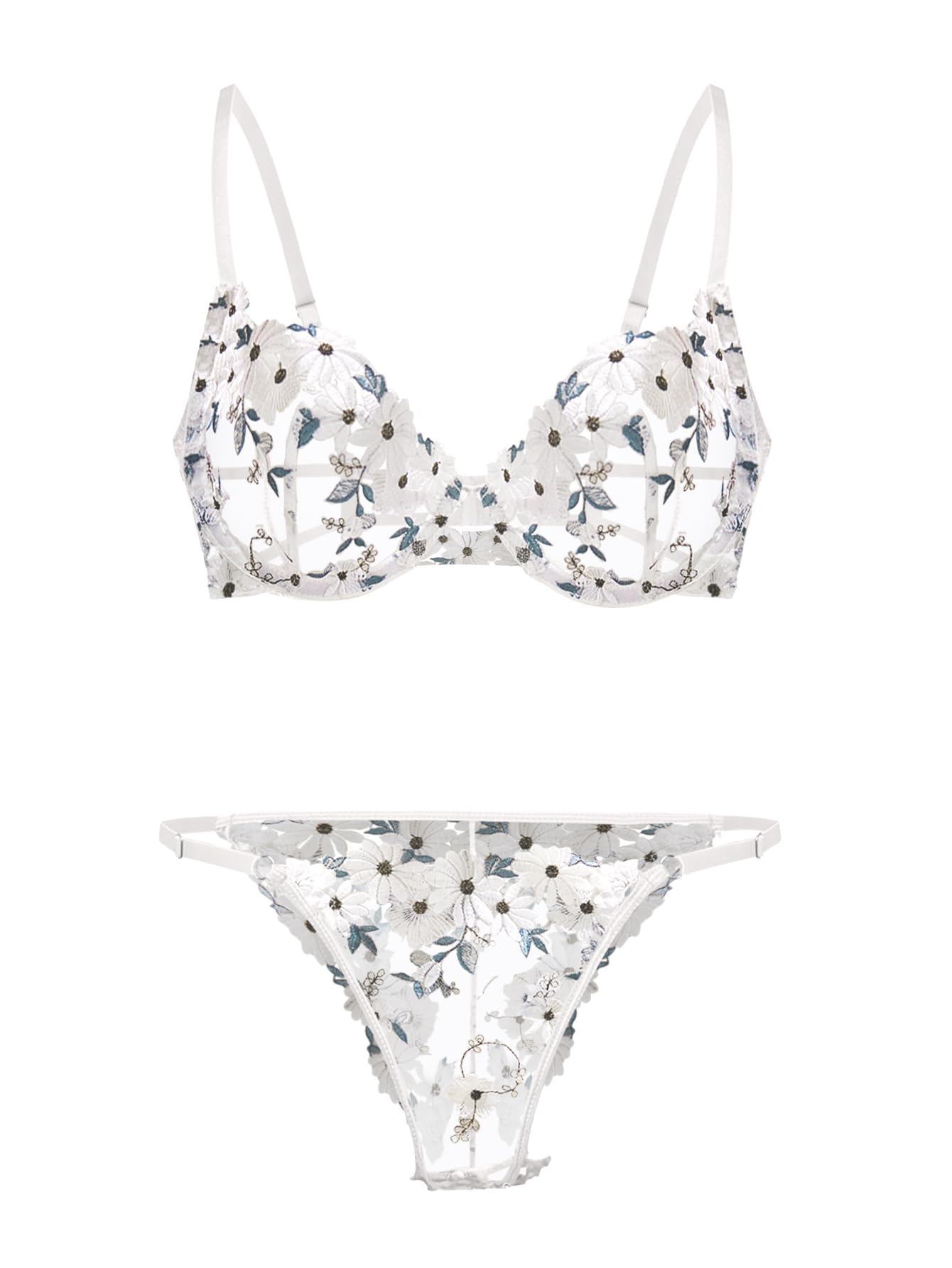 Lilosy Sexy Lingerie Set 2 Piece Women Push Up Bra and Panty 3XS-5XL