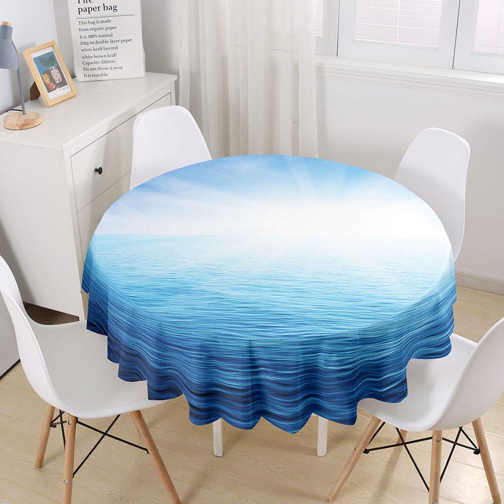 Highdi Nappe Ronde Anti Tache, 3D Dauphin Imprimer Impermeable Nappe De Table De Décoration Pour Cuisine Picnic Party Jardin Table Protection Tables Pour Restaurants (météorite,Diamètre 150cm
