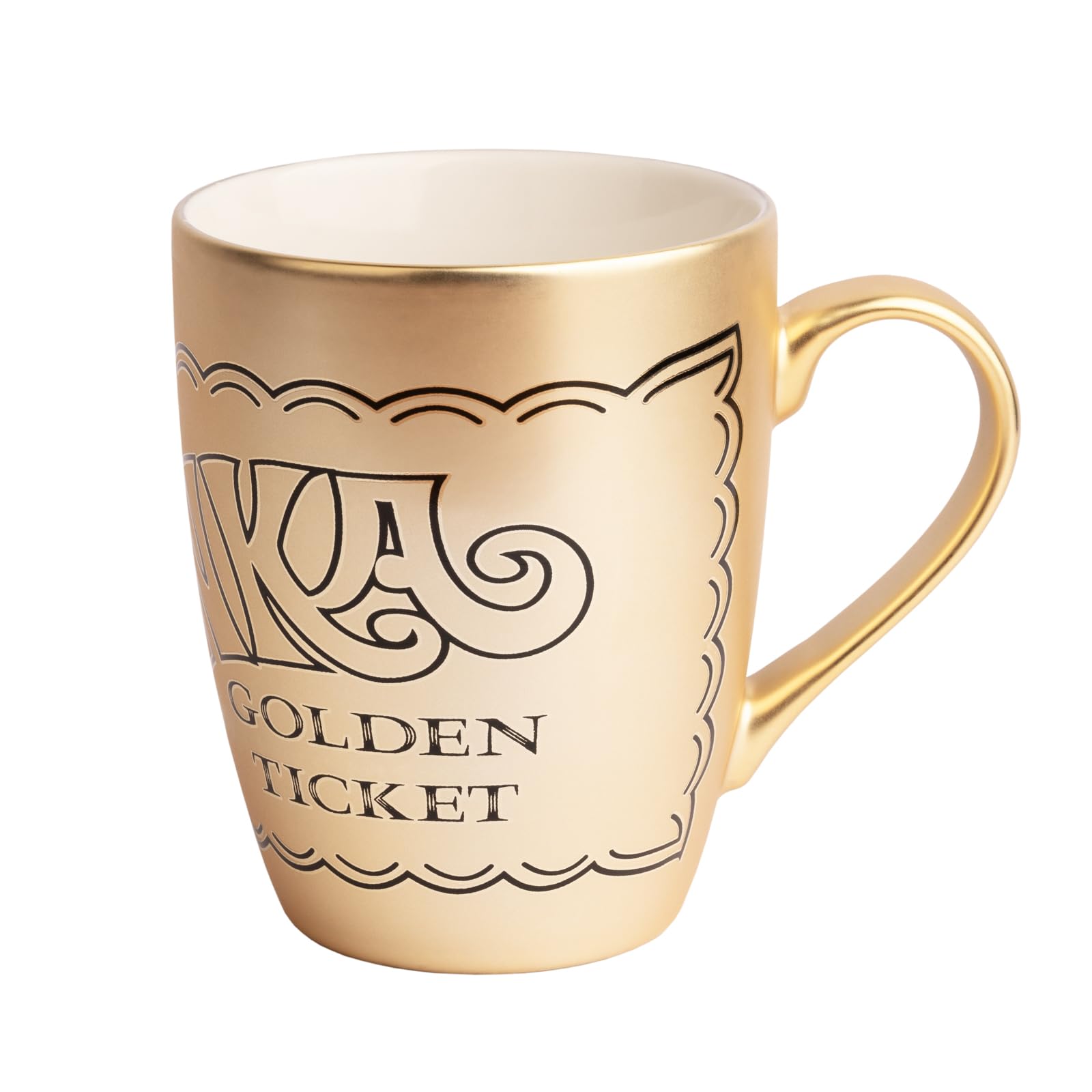 Grupo Erik Tasse Kaffeetasse Willy Wonka Golden Ticket Premium Kaffeebecher - Teetasse Größe 8 cm x 9,5 cm - Fassungsvermögen 380 ml - Offizielles Lizenzprodukt