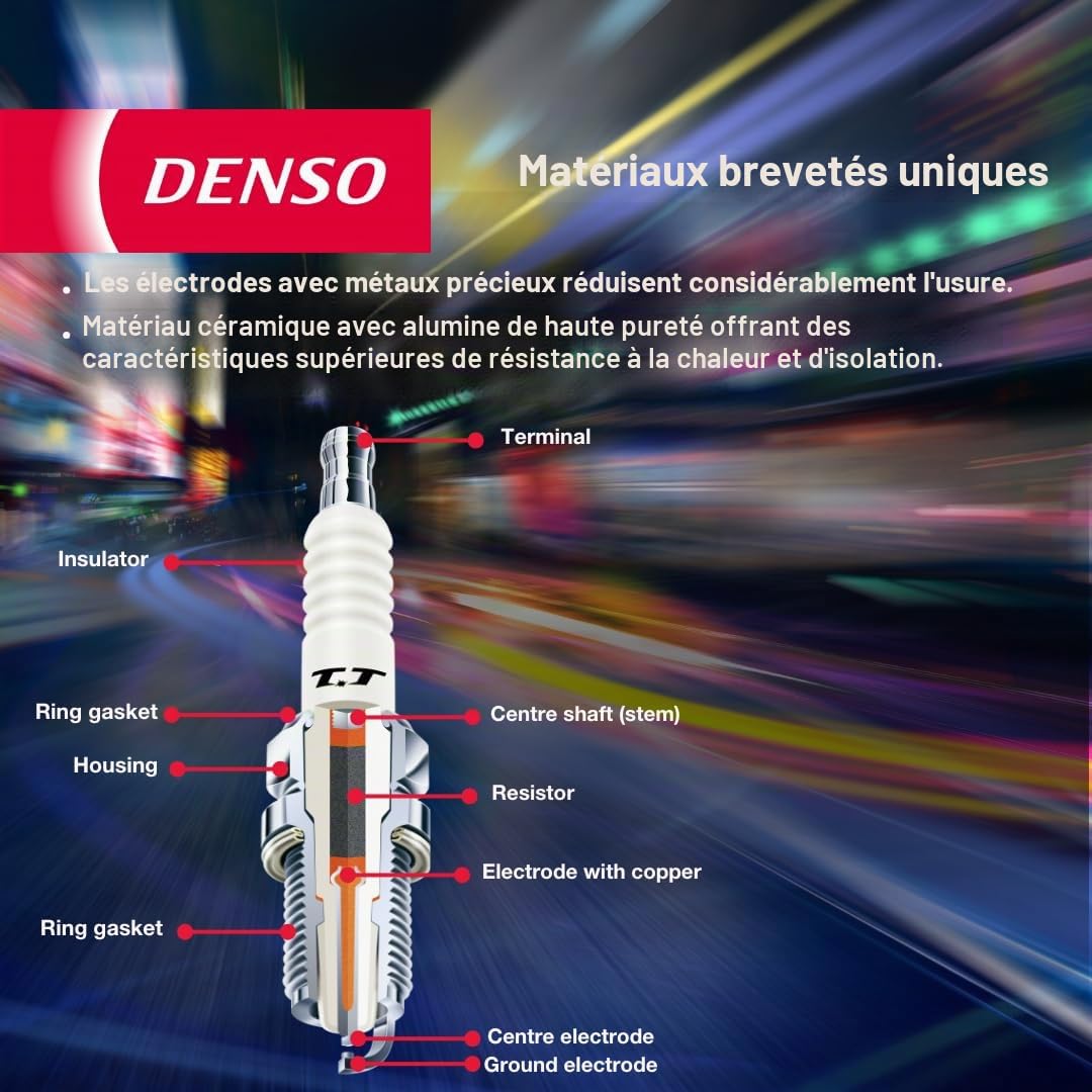Denso IK20TT (4PK) Spark Plugs, 4 Pack