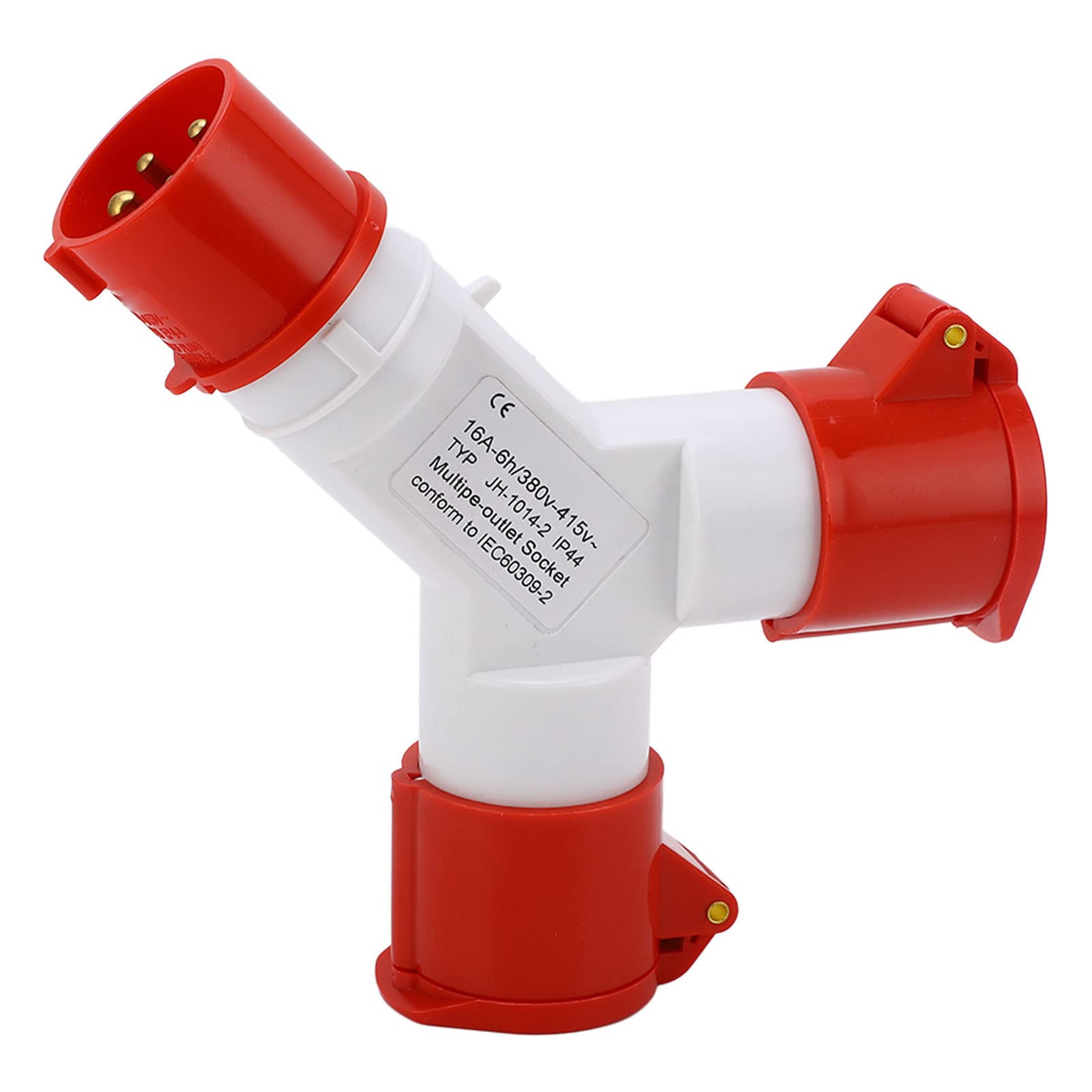 Sonew Spina industriale a Y 1 ingresso 2 uscite, presa aeronautica con spina industriale Y a 4 fili 380‑415 V 16 A