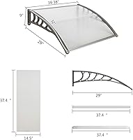 Vista 2 de Toldo para ventana, toldo moderno de policarbonato para puerta delantera, toldo para patio, cubierta para puerta de ventana, para lluvia, nieve