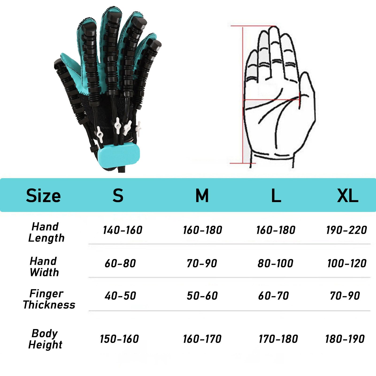 RayGenius Robot De RééDucation pour HéMipléGie Gants De RééDucation pour Les Mains Appareil De PhysiothéRapie pour Les Mouvements des Doigts,Splitfinger-Right-XL