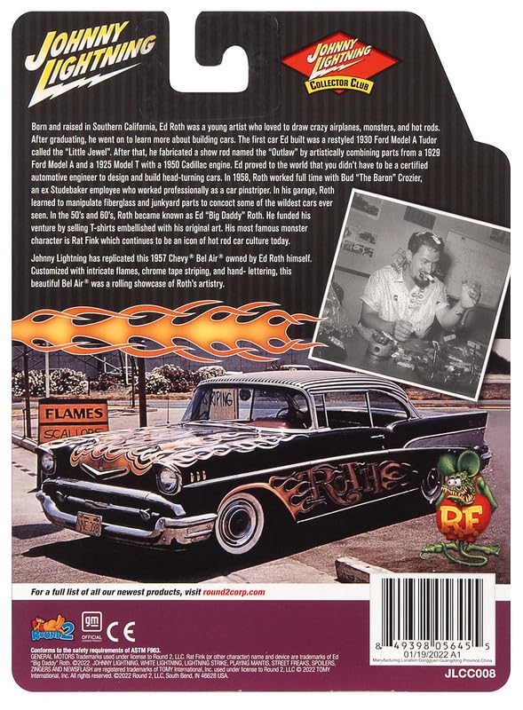Johnny Lightning Collector Club Car 1957 Chevy Bel Air Ed Roth miniatura 3
