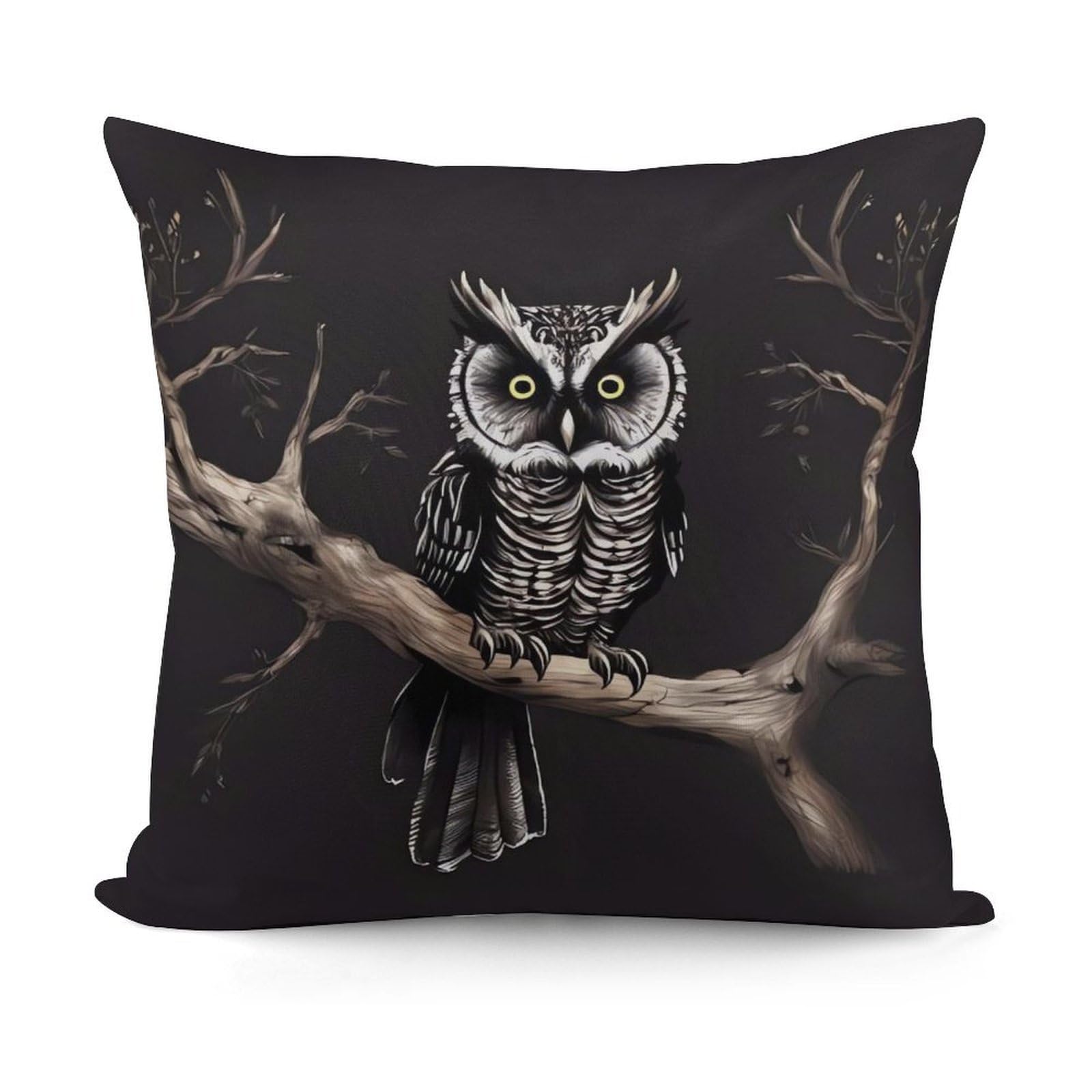 VstaDank Late Night Owl Throw Pillow Covers Fade-Resistant Plush Pillow Case Cozy Square Cushion Case Removable Pillowcase Exquisite Pillow Shams Soft Pillow Protector 18"x18"