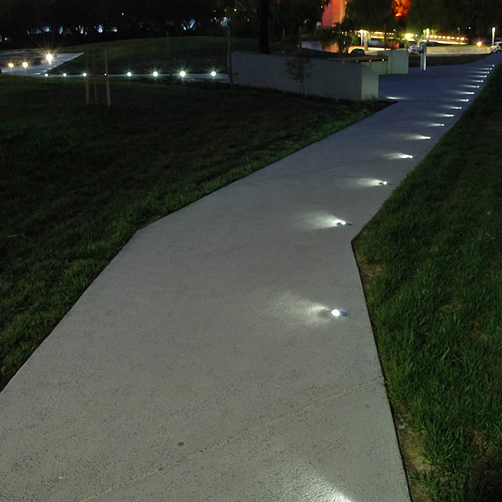 Kit LED Step/Deck Light, 6-Pack Faretto da Pavimento, Faretti da Incasso a Pavimento DC-12V a Bassa Tensione, Faretti da Incasso a Terra Impermeabili IP67, Illuminazione per terrazza,Giardino