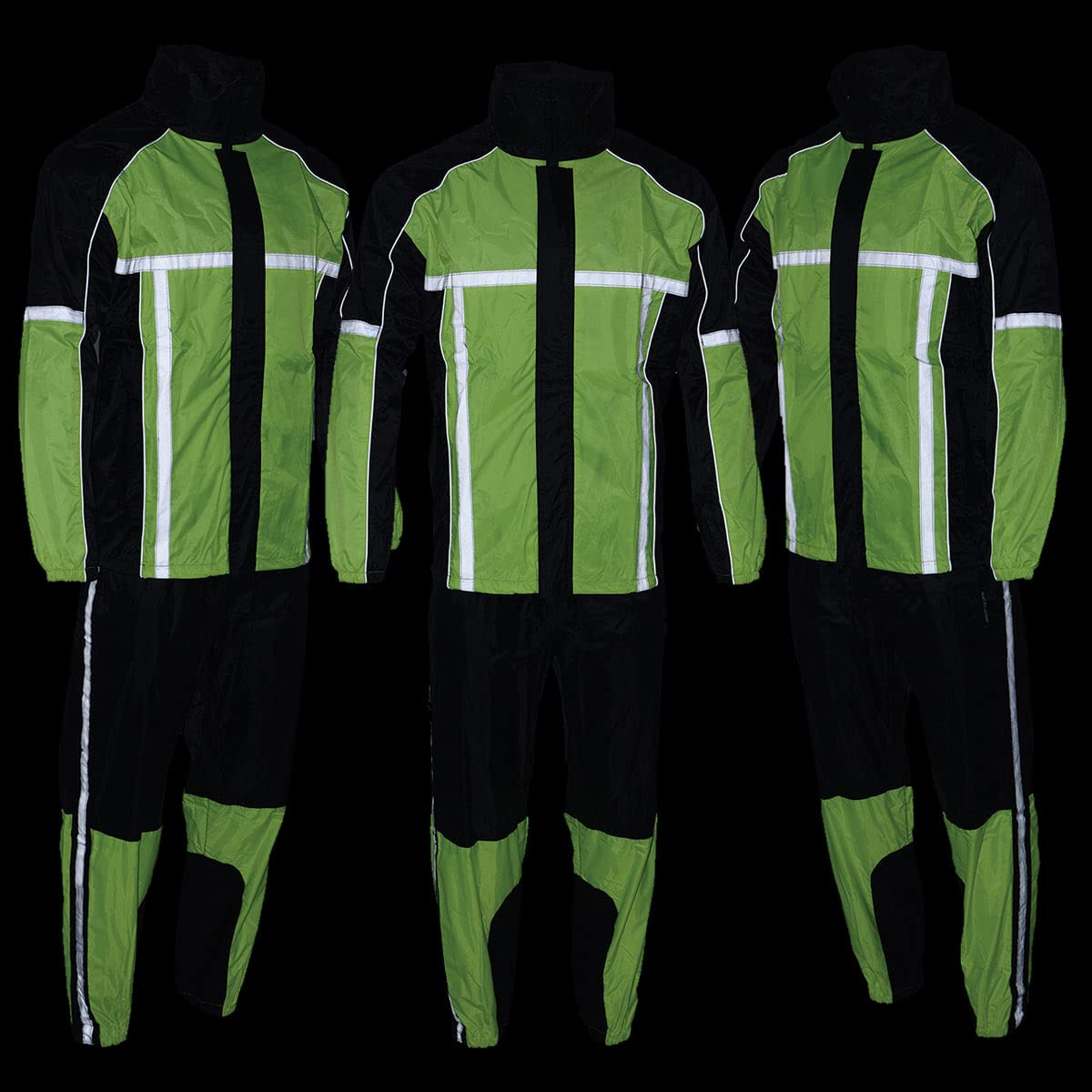 Milwaukee Leather MPM9510 - Traje de lluvia resistente al agua para hombre con cinta reflectante de alta visibilidad