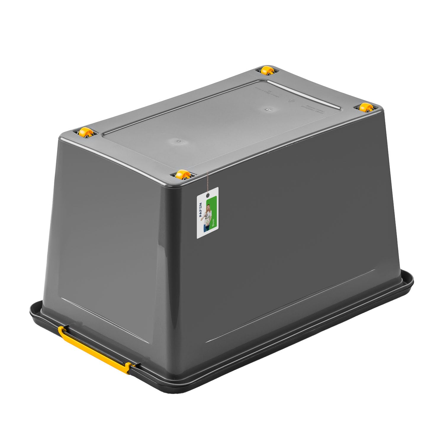 PAFEN 2x Robuster Aufbewahrungsbox 55L mit Rollen - 58 x 39 x 35 cm - Behälter für besondere Aufgaben Aufbewahrungsbehälter Boxen Aufbewahrung Stapelboxen mit Verschlussclips Kunststoffbehälter
