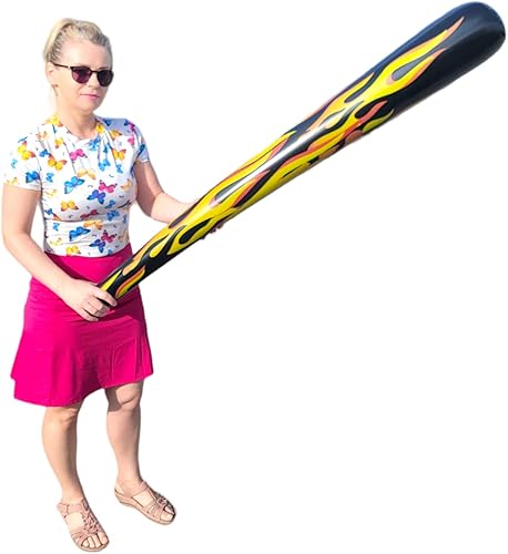 Miniatura 8 de Bate de béisbol inflable de llama jumbo de 54 pulgadas (paquete de paquete). Juguete inflado perfecto para fiesta, parque infantil, divertido deporte