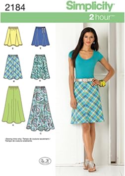Simplicity Sewing Pattern 2184 Misses Skirts, Size R5 14-16-18-20-22