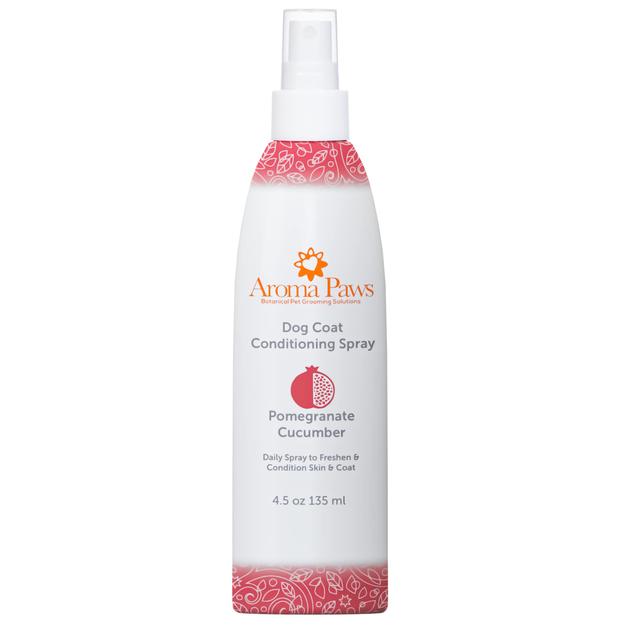 Scented Dog Coat Spray – Cleansing, Conditioning, Moisturizing – Toxin Free, Healthy Ingredients – Aromatic Grooming Puppy Spray – Loosens Knots, Tangles – 4.5 Oz., Pomegranate Cucumber