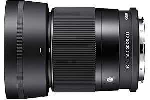 Sigma 30mm F1.4 Contemporary DC DN Lens for Sony E - Tack-Sharp...