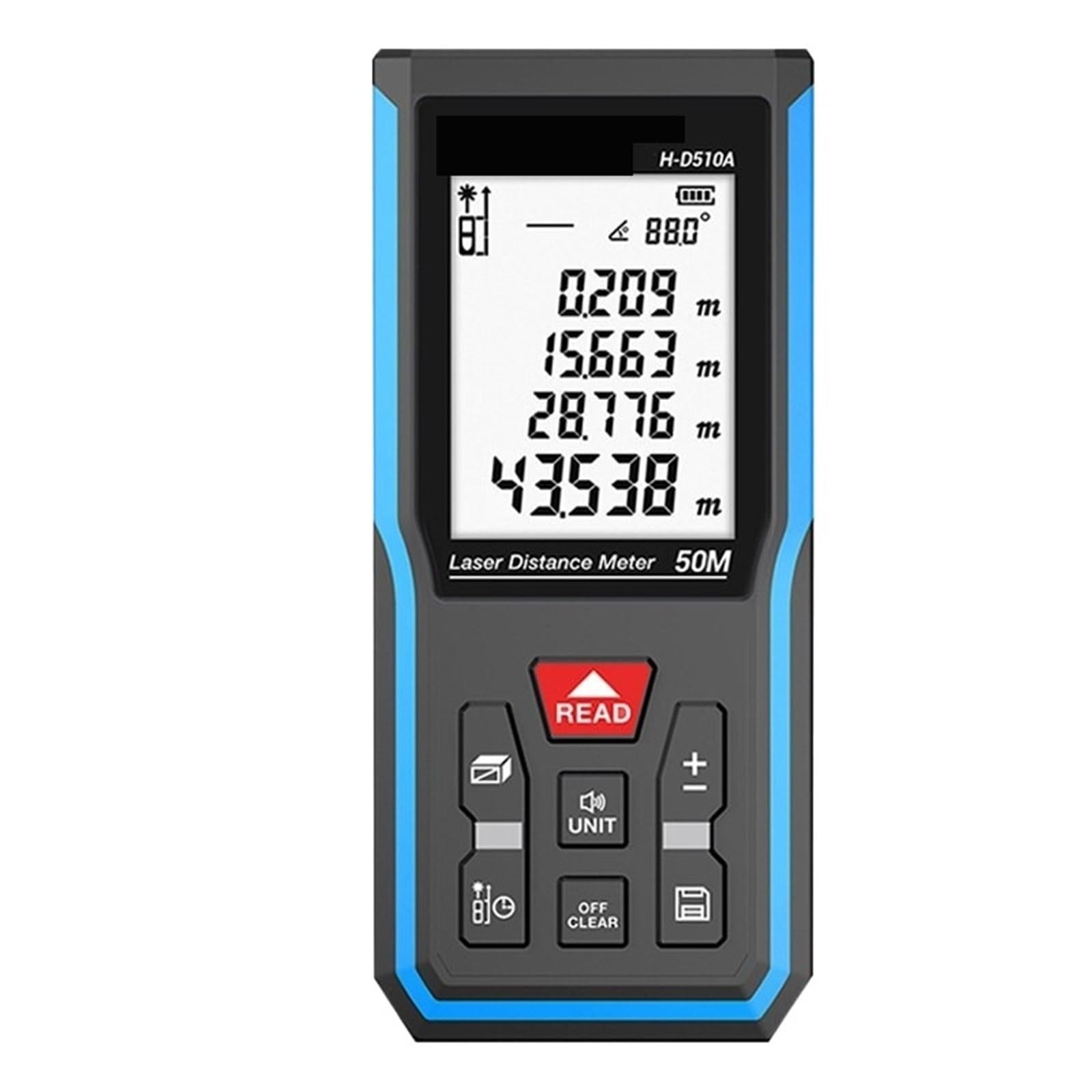 Medidor de Distancia de 50 m, Cinta métrica Digital, telémetro de precisión con medición de Distancia, área, Volumen y autocalibración.
