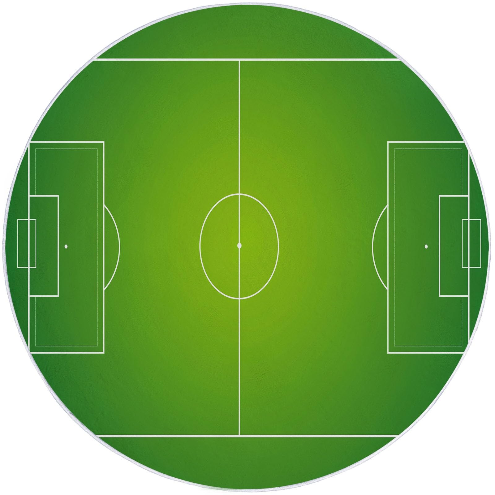 Generisch Teppich Rund Einfach Linien Fußballfeld Drucken rutschfest Waschbar Runder Teppich 150 cm für Wohnzimmer Kinderzimmer Büro Korridor, Weich Flaumig Flanell Teppiche Grün