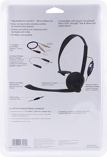 Miniatura 8 de power gear Auriculares universales en el oído, todo en uno, con cable, auriculares, micrófono, trabajo desde casa, música, juegos, funciona para