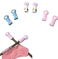 Vista 8 de SPANSEE 6 uds. Protectores de Puntas de Agujas de Tejer con Forma de Pata de Gato, Protectores de Puntas de Agujas de Tejer, Detenedor de Puntos