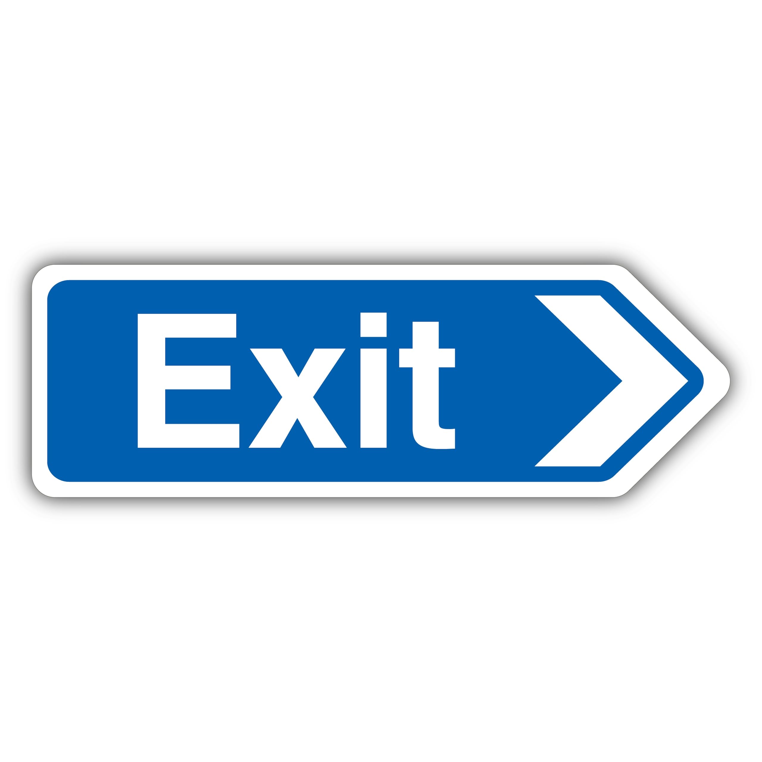 V Safety Exit Arrow Right - Shaped Sign 450 x 150 mm - 2mm Super-Tough Rigid Plastic