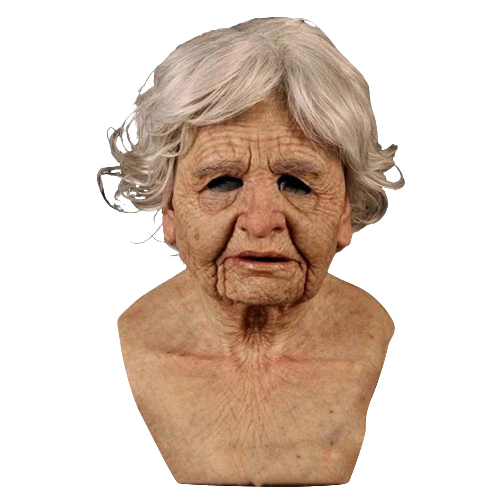 Old Man Mask Realistic Halloween Masquerade Latex Human Wrinkle Face Mask