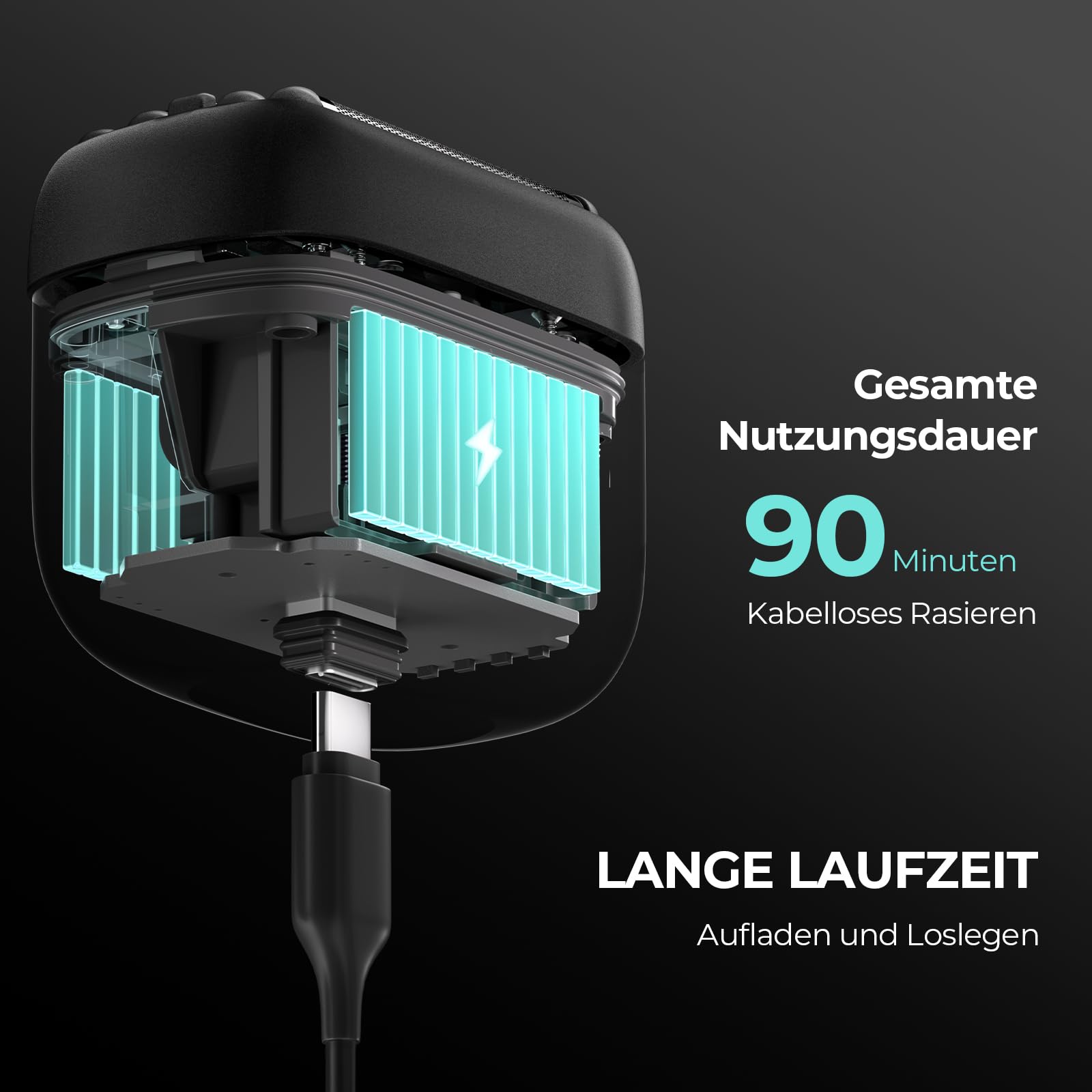Yoose MINI 5 Bart Rasierer Herren Elektrisch, Tragbarer Beard Trimmer Men Trockenrasierer Nassrasierer Epilierer Männer IPX7 Wasserdicht, Wiederaufladbar mit USB C, Schwarz
