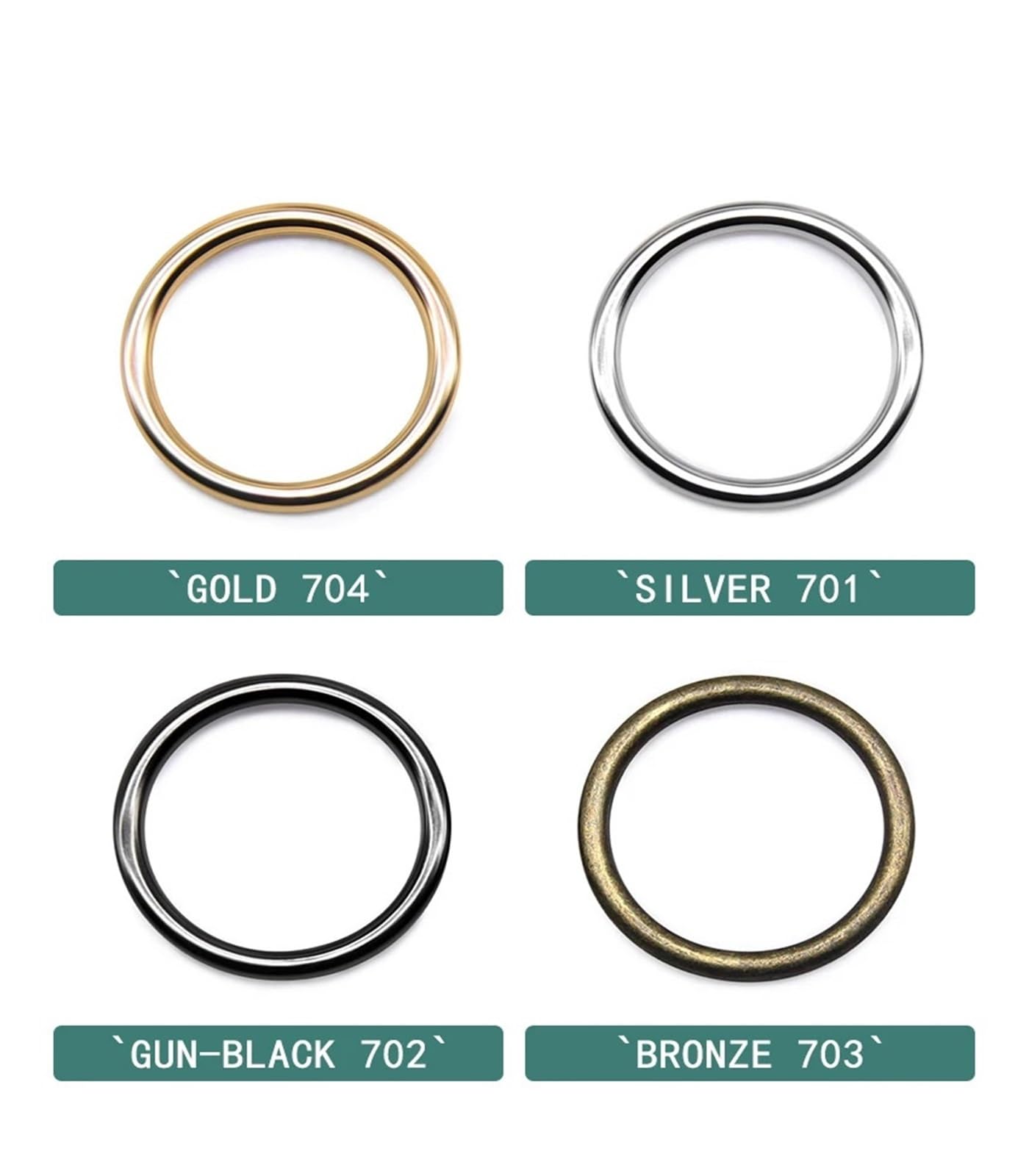 20 Pezzi/Lotto 20 mm/25 mm/30 mm Nero Bronzo Oro Argento Cerchio Anello di Collegamento in Lega di Metallo Scarpe Borse Fibbie for Cinture Accessori Fai da Te(Gold 704,50mm)