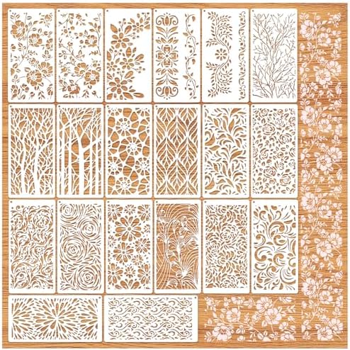 CrafTreat Leaf And Flower Stencils For Crafts Reusable