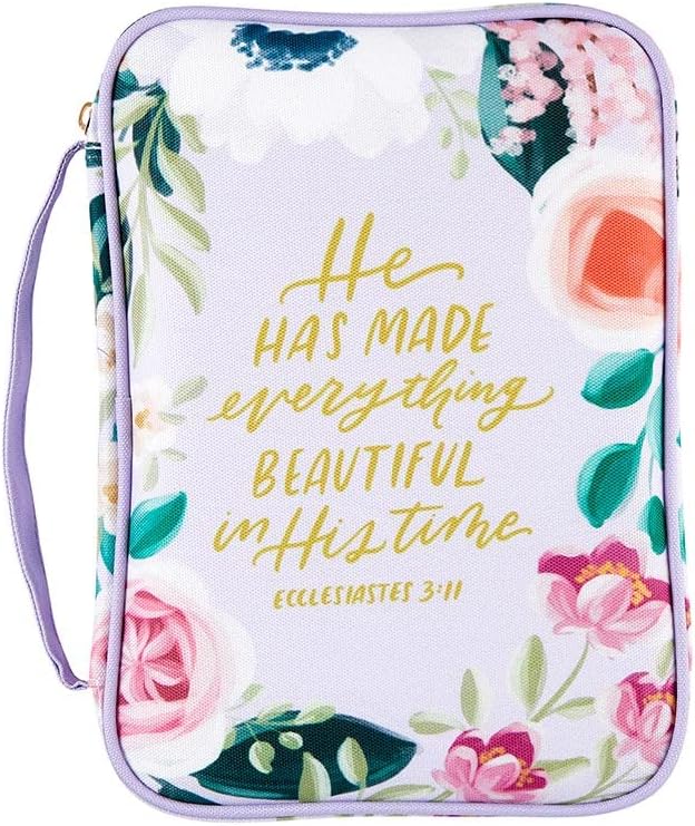 Creative Brands Faithworks-キャンバス聖書カバー キャリーハンドルとジッパー開閉 7 x 10インチ すべてが美しい