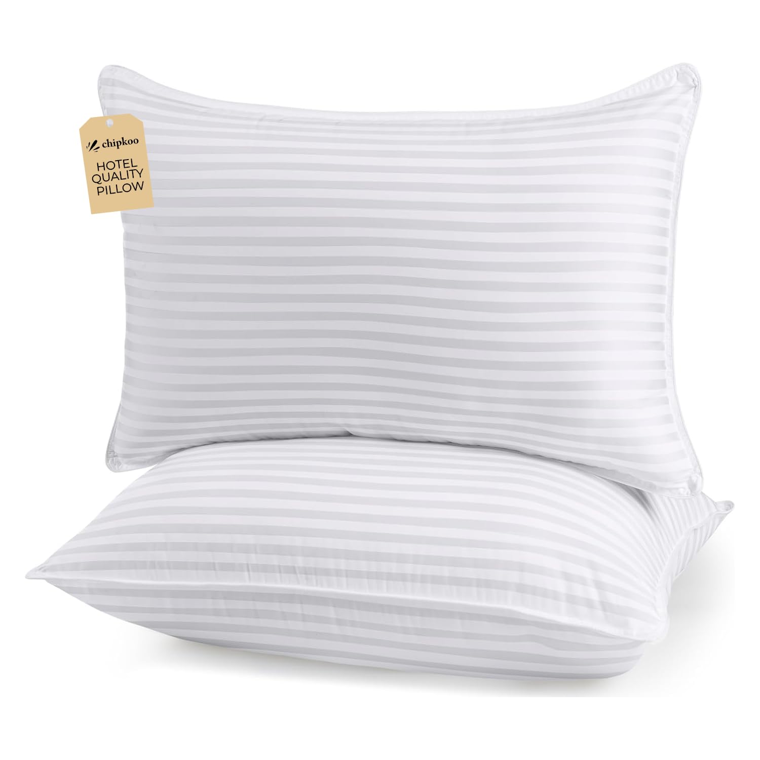 Chipkoo Luxury Hotel Pillows for Sleeping Set of 2 King Size 50x80cm,Ultra Soft Bed Pillows for Sleeping and Supportive for Back Stomach or Side Sleepers (King 20"x32") (Pair).