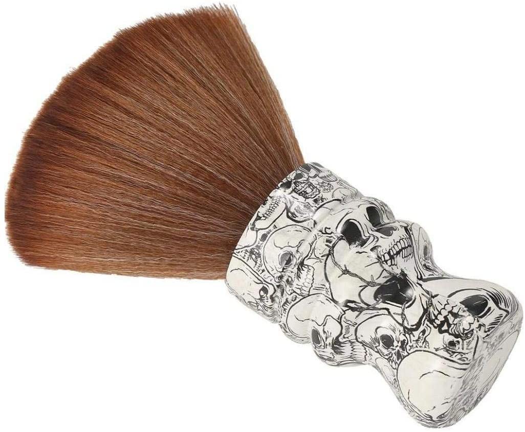 1 pennello da barba morbido per collo e viso, spazzola per la pulizia dei capelli da barbiere con manico