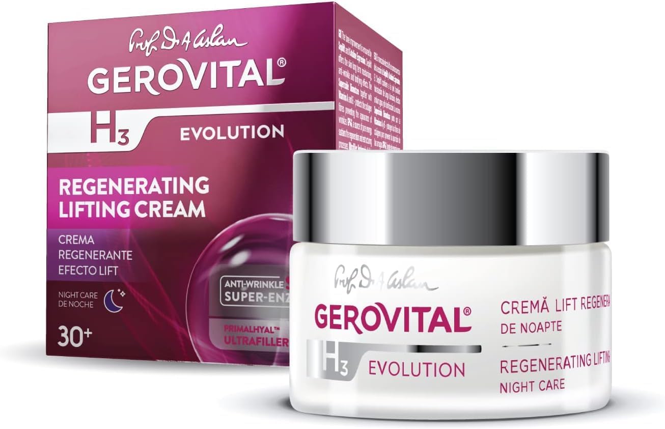 GEROVITAL H3 EVOLUTION, Regenerating Lifting Cream Night Care with Superoxide Dismutase (Anti-Aging Super Enzyme) 30+