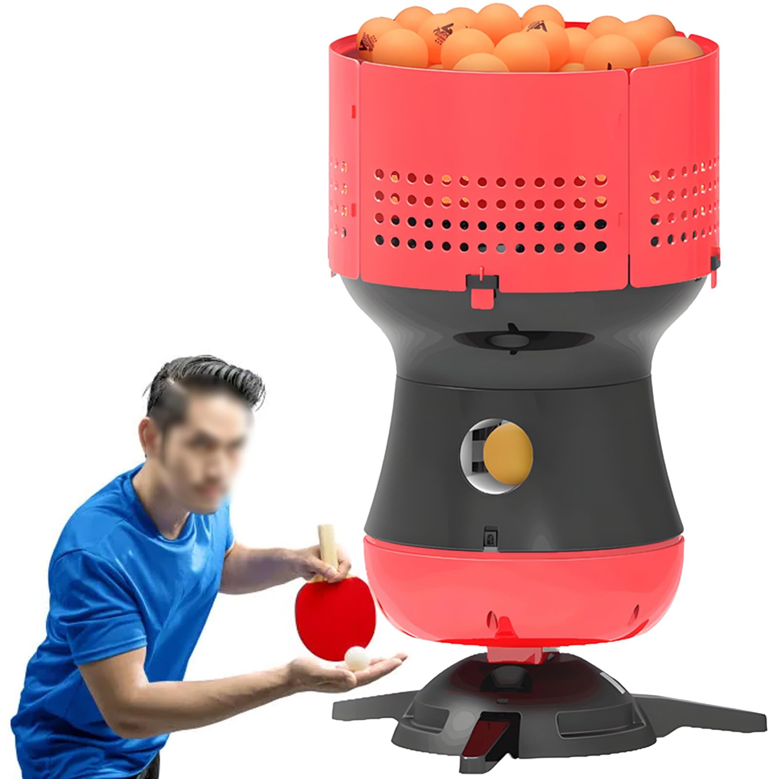 Vnmudzeo Multicolor Table Tennis Serving Machine,Speed & Frequency Adjustable,Rapid-Fire Ping Pong Robot,With 90 Ball Large Removable Ball Tank,For Fast-Paced Drills Main