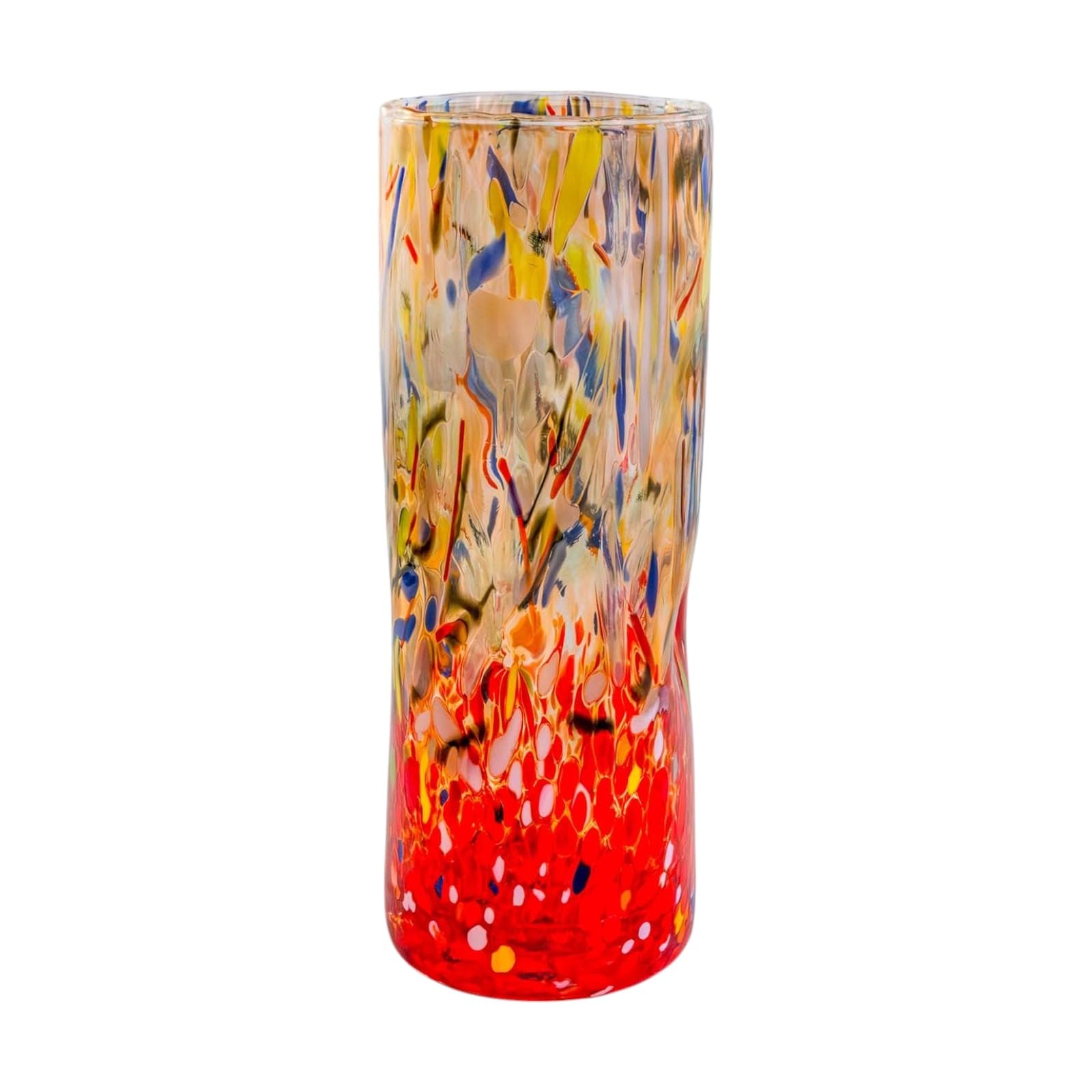 MurArt Vase en verre de Murano DECORO MG de 1000 ml Alt 24 cm en verre soufflé, fabriqué à la main artisanal fabriqué en Italie B1