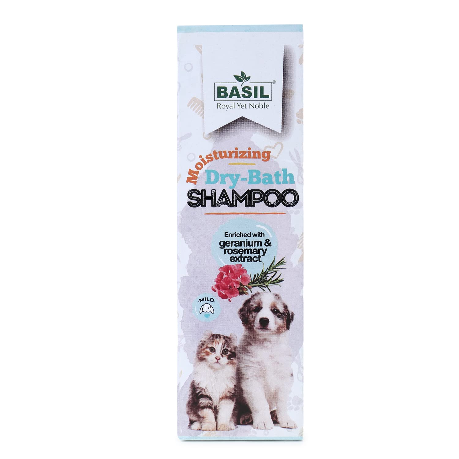 Basil Moisturising Foam Dry Bath Shampoo for Dogs and Cats | No-Rinse Formula | Gentle Cleansing & Fresh Geranium Scent | Quick & Easy Grooming for Pets | Ideal for Sensitive Skin | 200ml Bottle (B09SYYSMMW) Amazon Price History, Amazon Price Tracker
