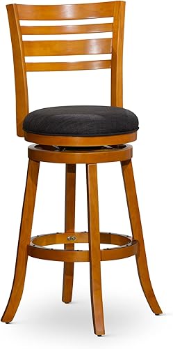 Miniatura 20 de DTY Indoor Living Granby Taburetes de bar de altura de mostrador, taburetes de bar giratorios de 24 pulgadas con respaldo, acabado de cereza y