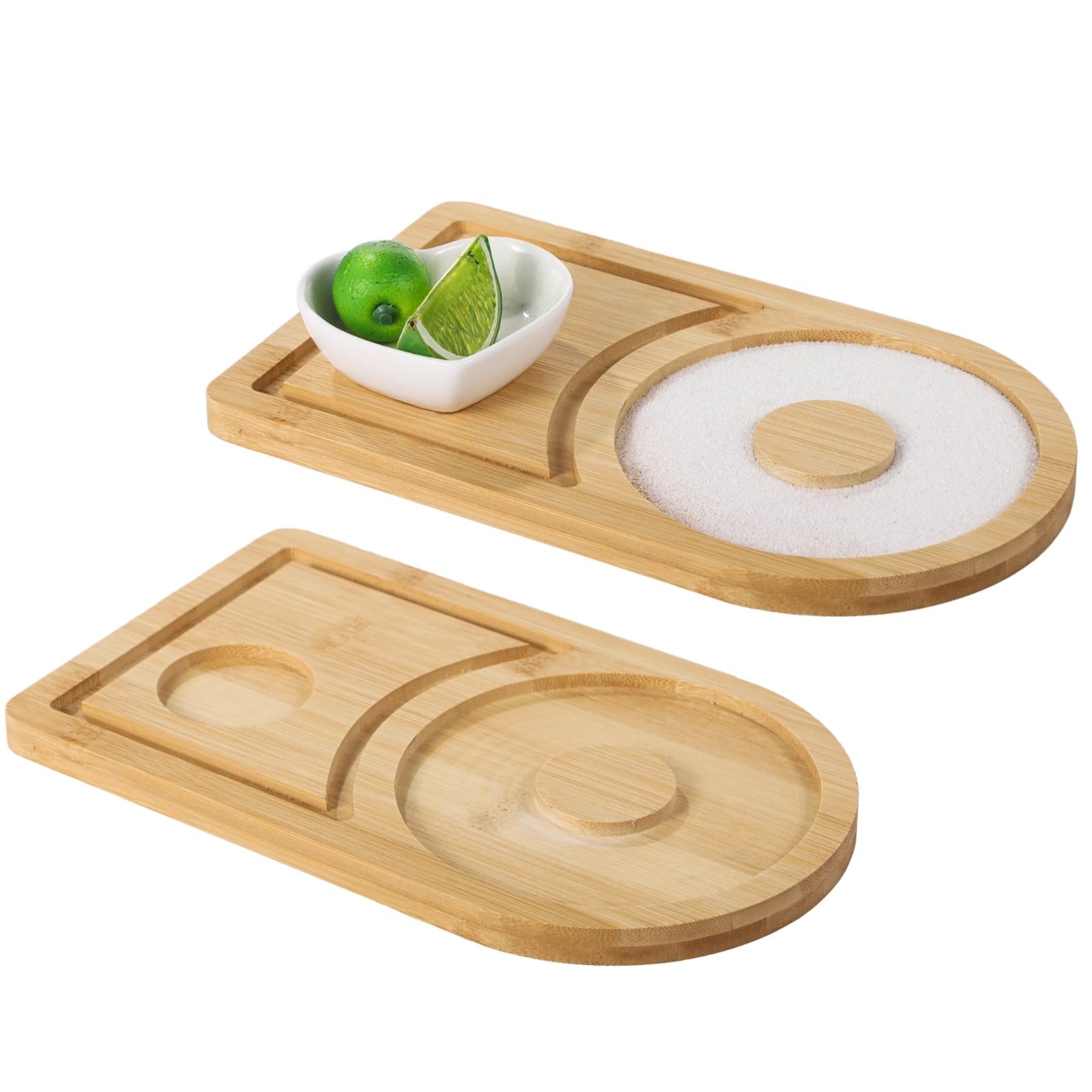 2 Stück Margarita-Salzränder aus Holz, Cocktail-Salzrand-Werkzeuge, Bartender-Werkzeugset, passend für breite Gläser bis 11,9 cm, Schale Nicht enthalten, ideal für Partys und Getränkestationen