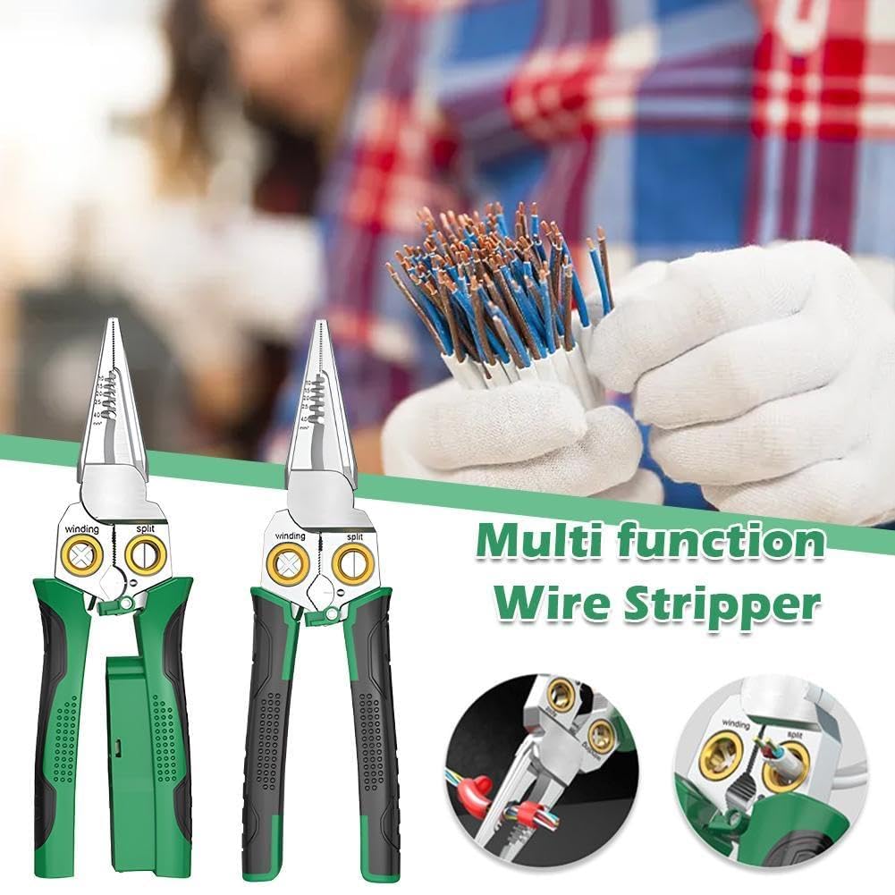 Pince D'électricien 8 En 1, Pince à Dénuder Multifonction Avec Mesure Du Courant Ciseaux A Cables Poignee Ergonomique 97410120 Pince D'électricien 8 En 1, Pince à Dénuder Multifonction Avec Mesure Du Courant Ciseaux A Cables Poignee Ergonomique 97410120
