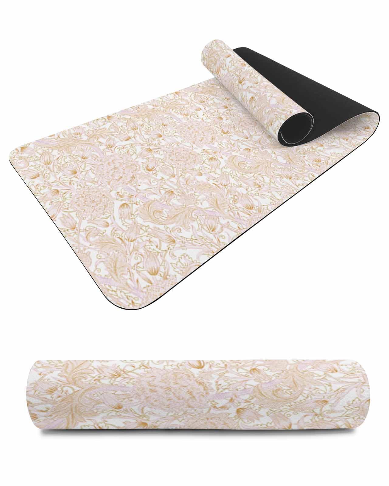 Debedcor Heat Proof Table Pads Waterproof Decorative, Pink Floral Non-Slip Table Countertop Protector, Rustic Vintage Botanical Flowers Insulation Mat for Kitchen Room, 40 x 12 Inches