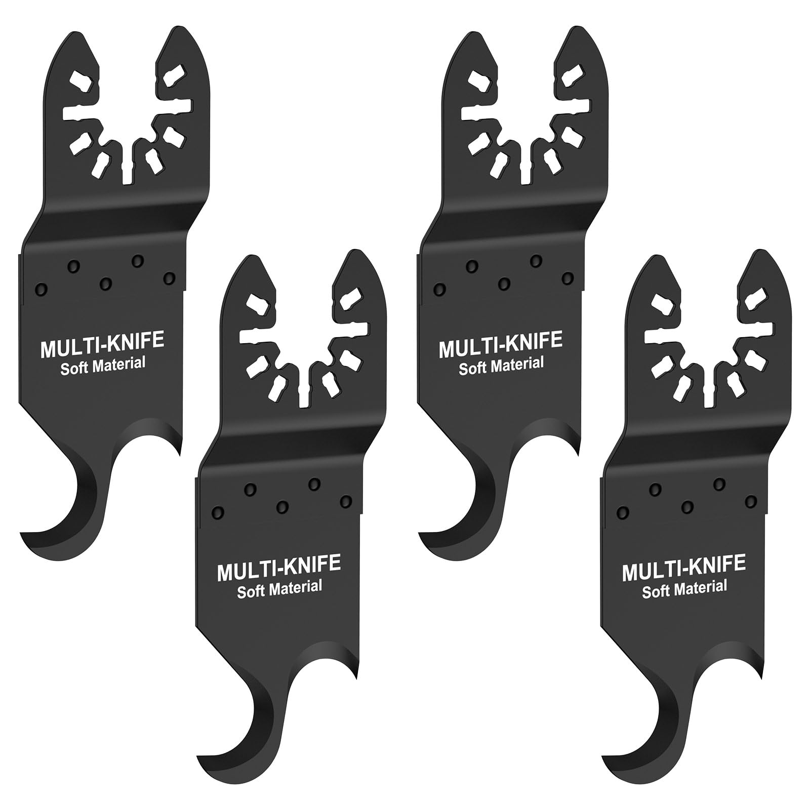 4PCS Oscillating Hook Blade, 9.5 cm High Carbon Steel Multitool Cutter, Quick Release Saw Accessories for Carpet Cardboard Cutting DIY Home Renovation (Black)