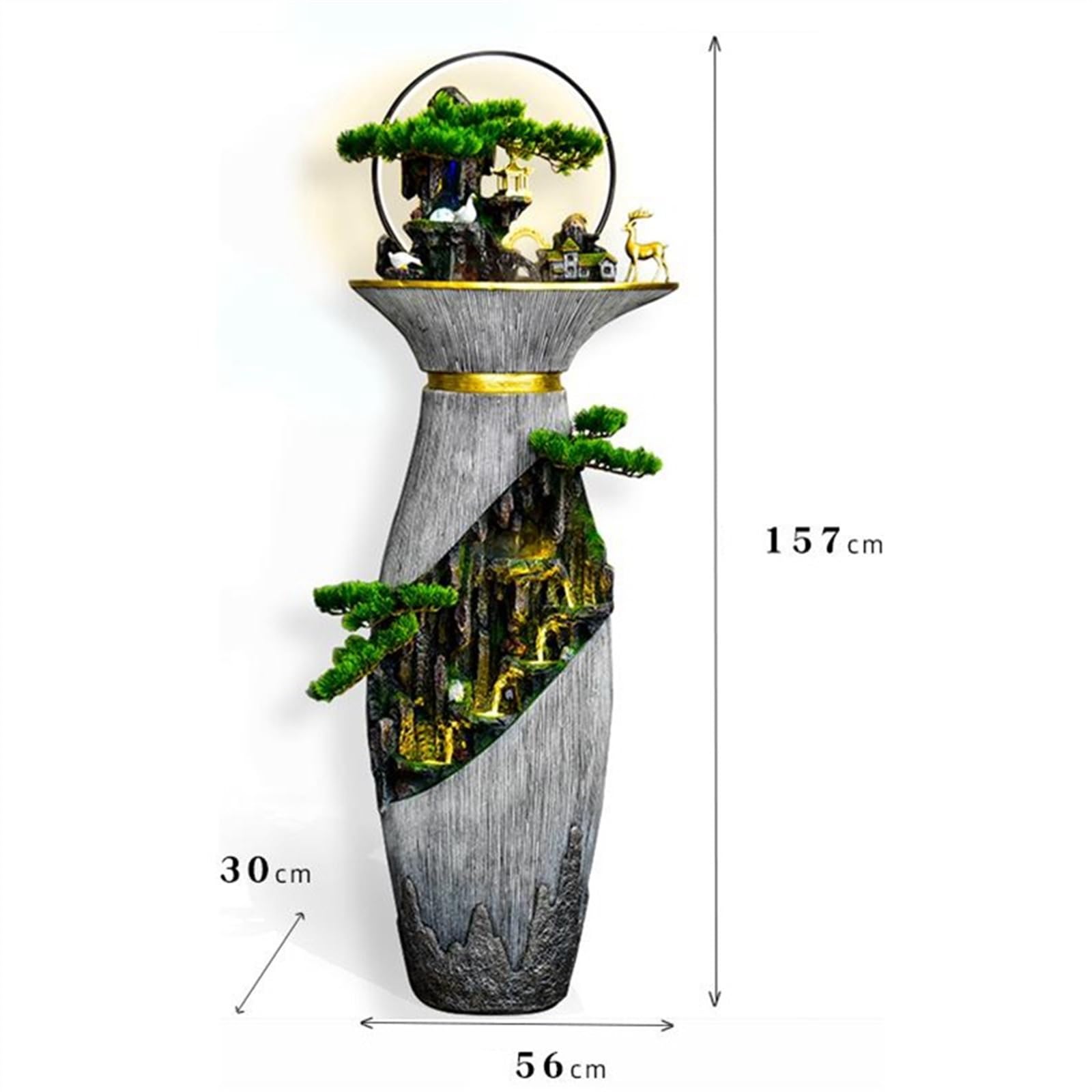 Jingzai202405 Indoor Floor Fountain Water Fountain Decoration, Floor Water Home Decoration, Living Room Courtyard Office Decoration Water Fountain