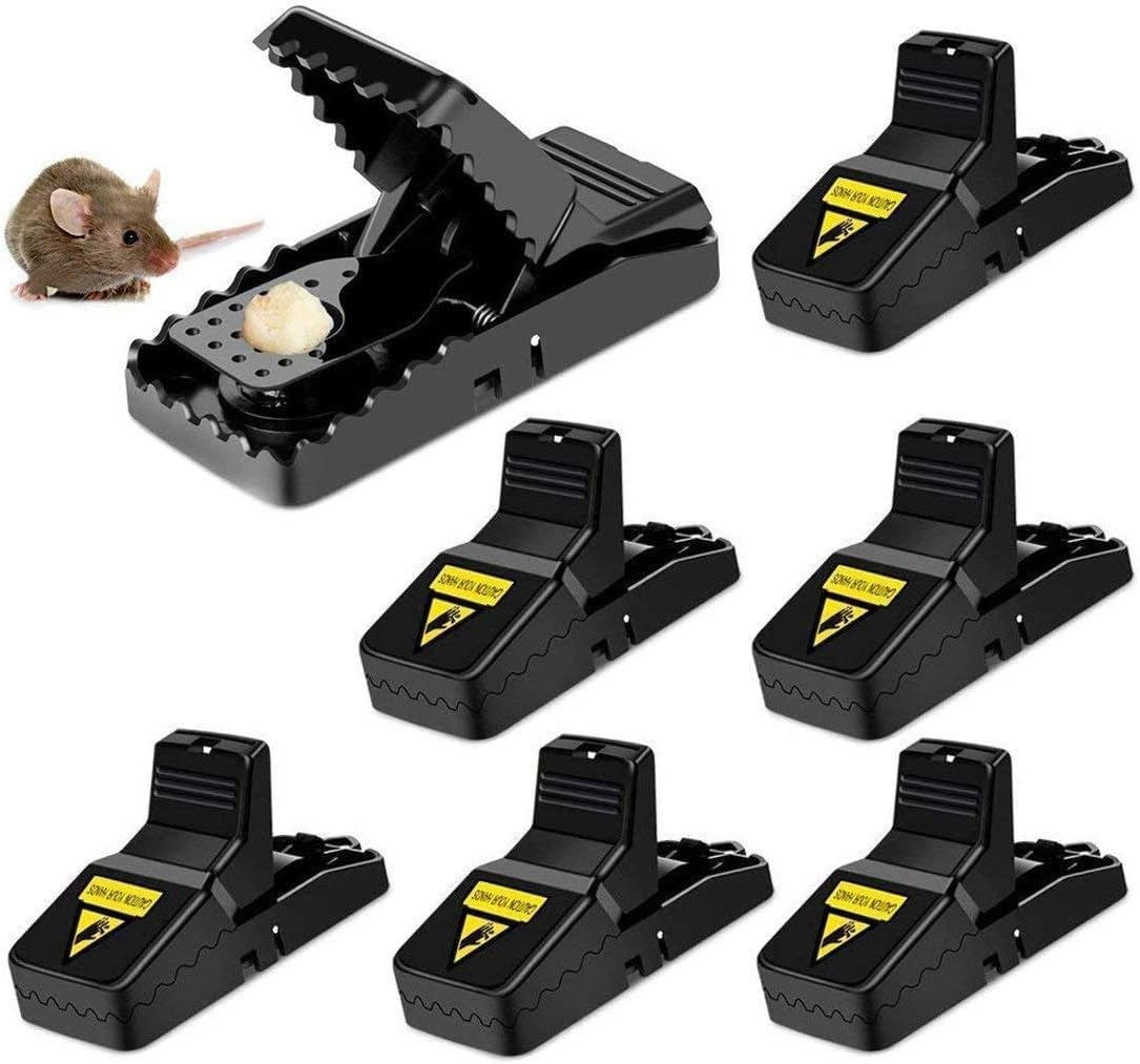 Mouse Trap 6 Pack,Rat Mice Traps Snap Work Power Rodent Quick Capture 100% Mouse Catcher Safe for Family and Pet,Sanitary, Easy to Set Reusable Mouse Control Snap Traps