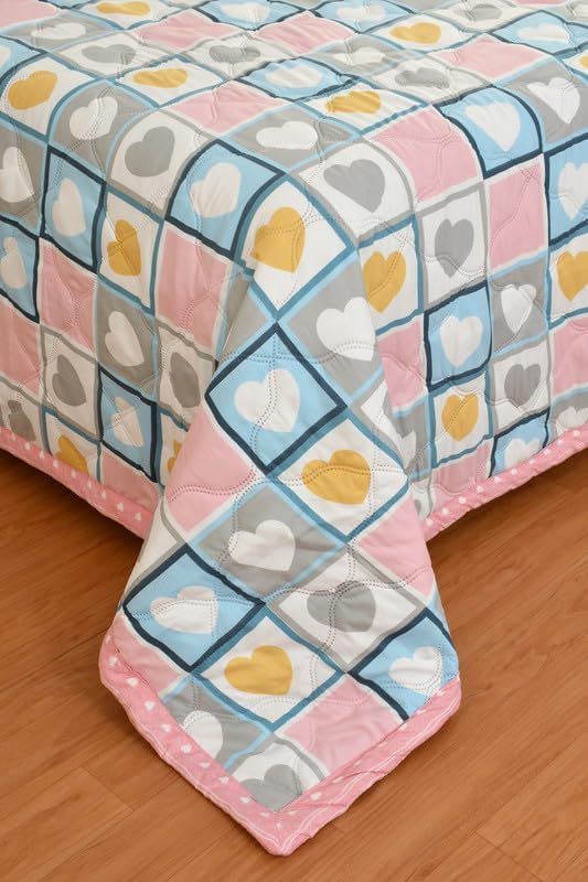 Image of Akshya 402 TC Elastic Fitted Bed Sheets Qulited fits on 72x78x10 inch - Premium Elastic Fitted Bedsheet with 2 Pillow Covers /Soft Fabric Bed Sheets /Fitted Chadar /Bed Cover