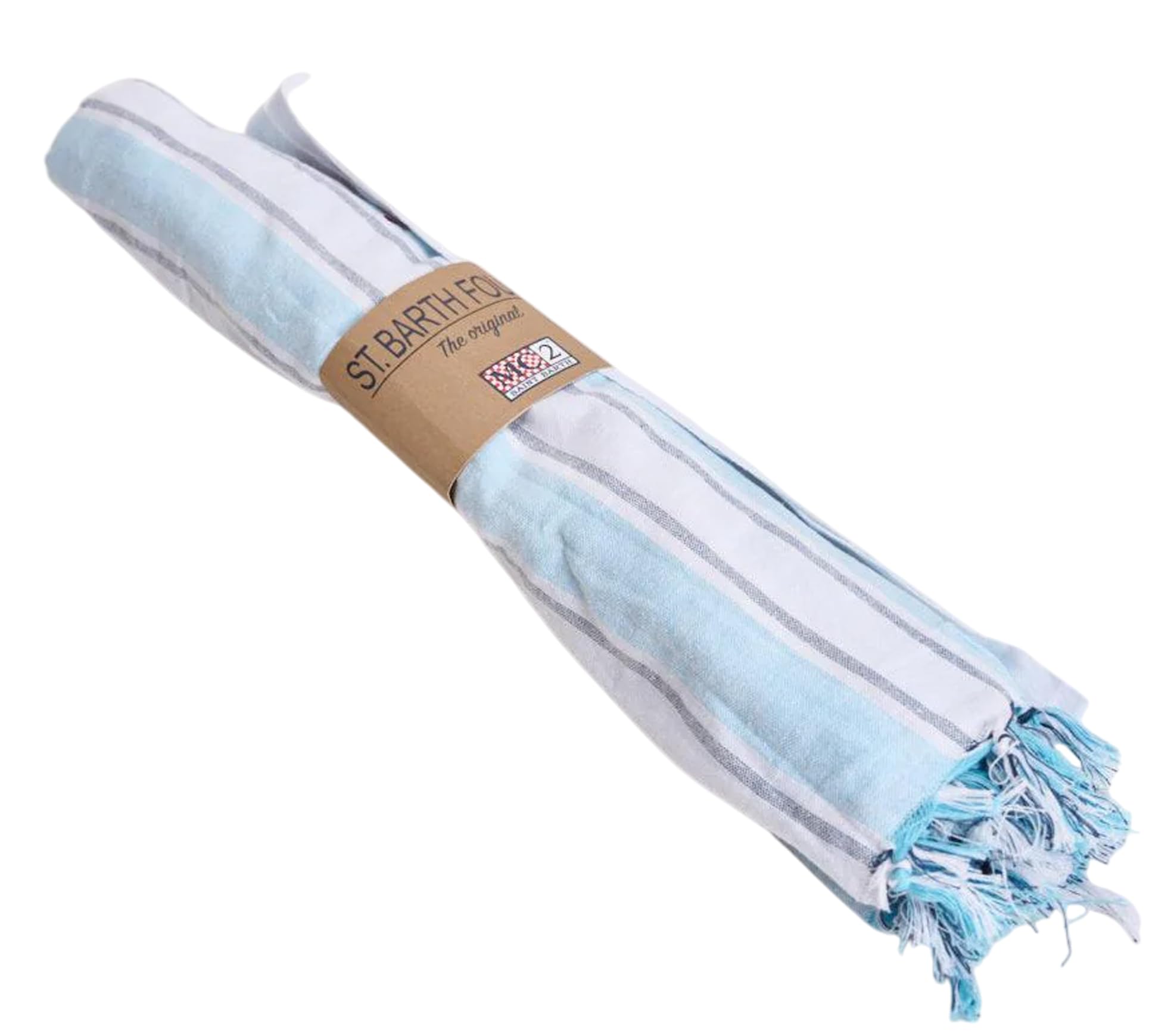 Saint Barth MC2 TELO MARE FOUTAS LIGHT STRISCE CELESTI E BLU