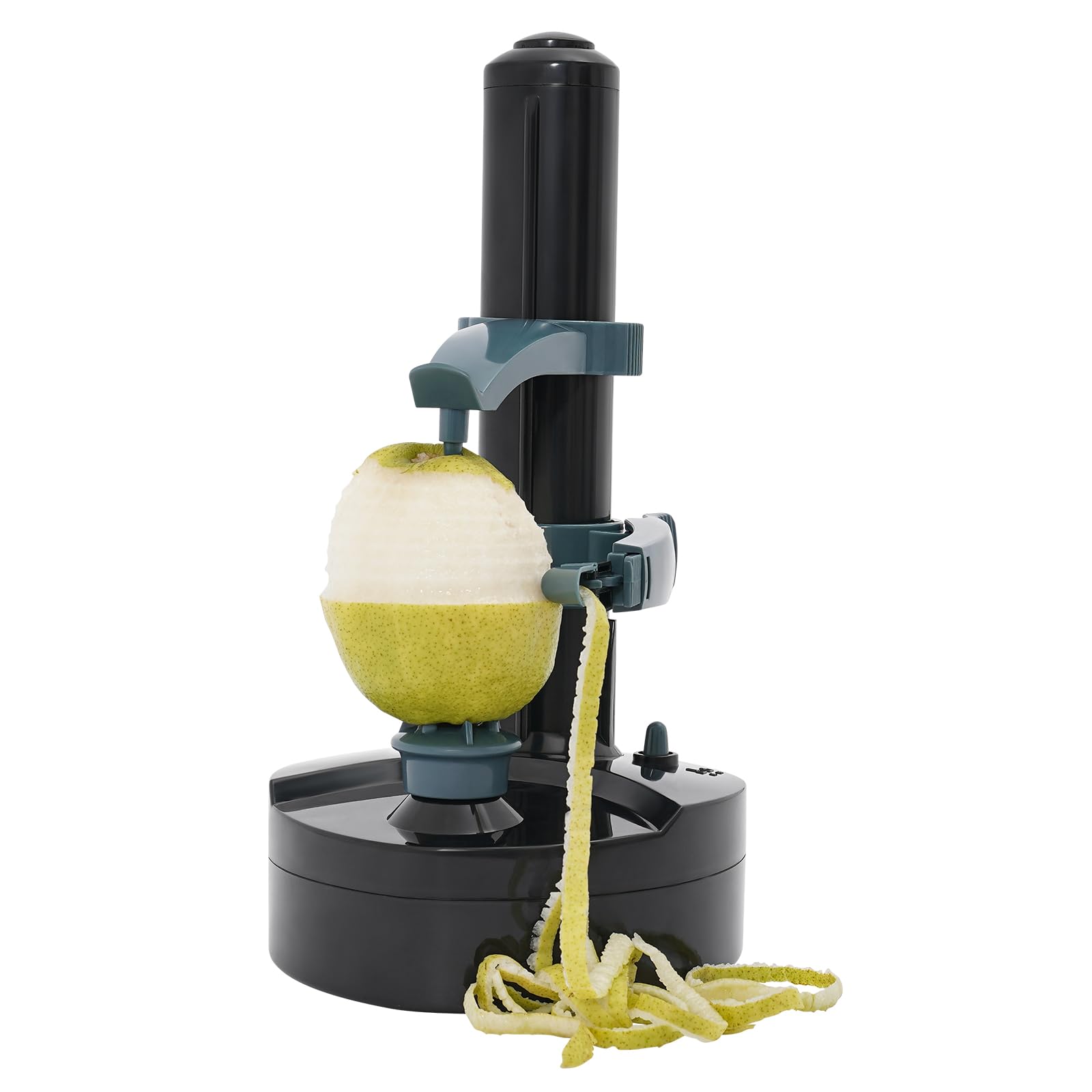 Pelador eléctrico para frutas y verduras – Pelador automático con funcionamiento de red y batería 2 en 1 – Pelador de manzanas, peras, patatas – Cuchilla de acero inoxidable