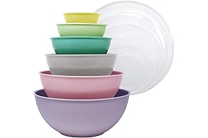 Gourmet Home Nesting Mixing Bowl Set, Lavender Pastel, 12-Piece
