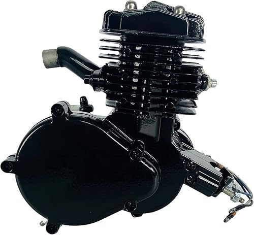 Guaopom Motor de bicicleta de 2 tiempos de 80CC, motor de gasolina para bicicleta, motor de gasolina de un solo cilindro refrigerado por aire, motor