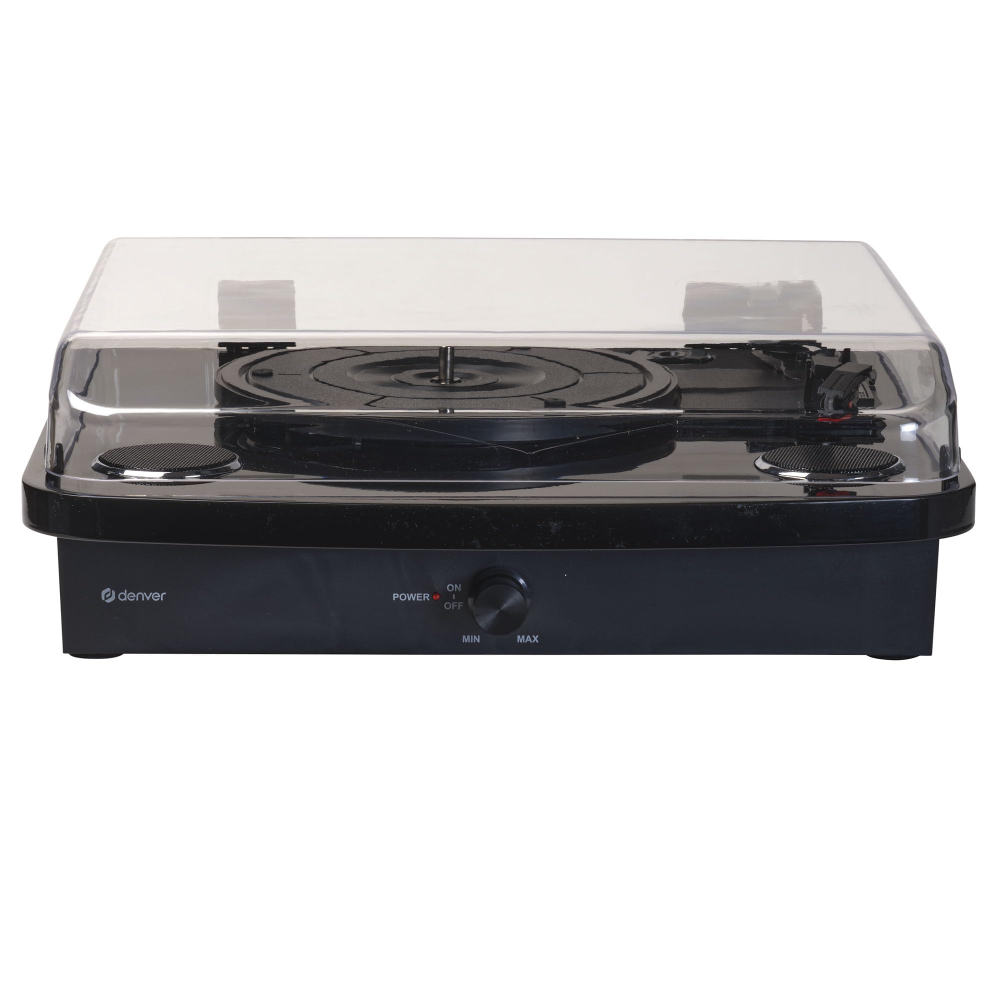 Denver VPL-230B Giradischi Bluetooth per Vinili con Casse Integrate, USB/SD, Registrazione MP3, Phono Out, 33/45/78 RPM, Nero