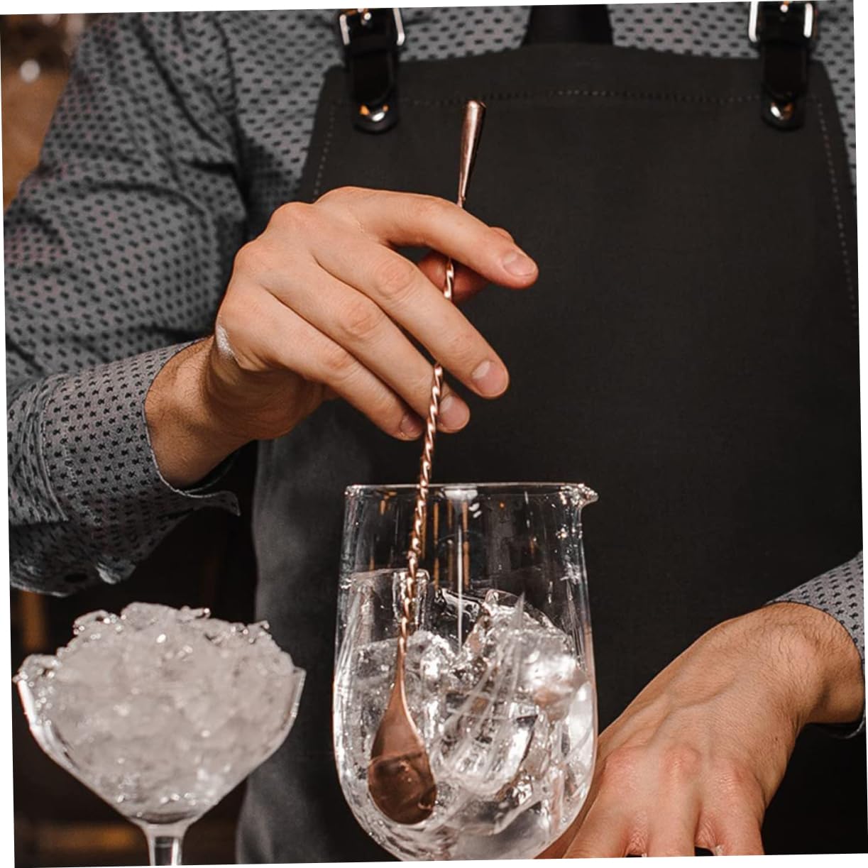 HOLIDYOYO Stainless Steel Cocktail Stir Stick High End Mixing Spoon Set for Bar Home Spiral Bar Cocktail Spoon