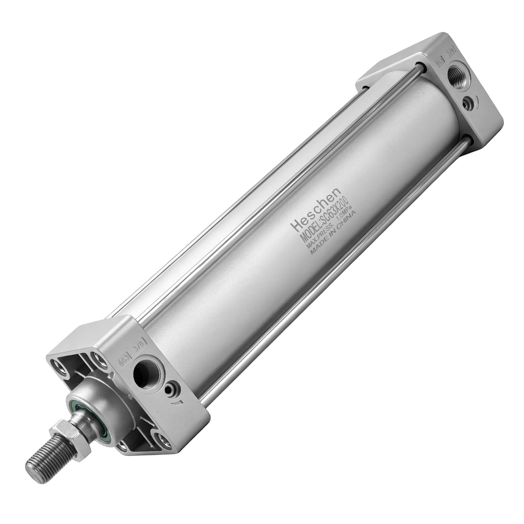 Heschen Tie-Rod Pneumatic Air Cylinder, SC 63-300, 63mm Bore, 300mm Stroke, PT 3/8 Port, Double Acting, Adjustable Cushion, Self-Lubricating Actuator for Industrial & Woodworking — Amazon image 20