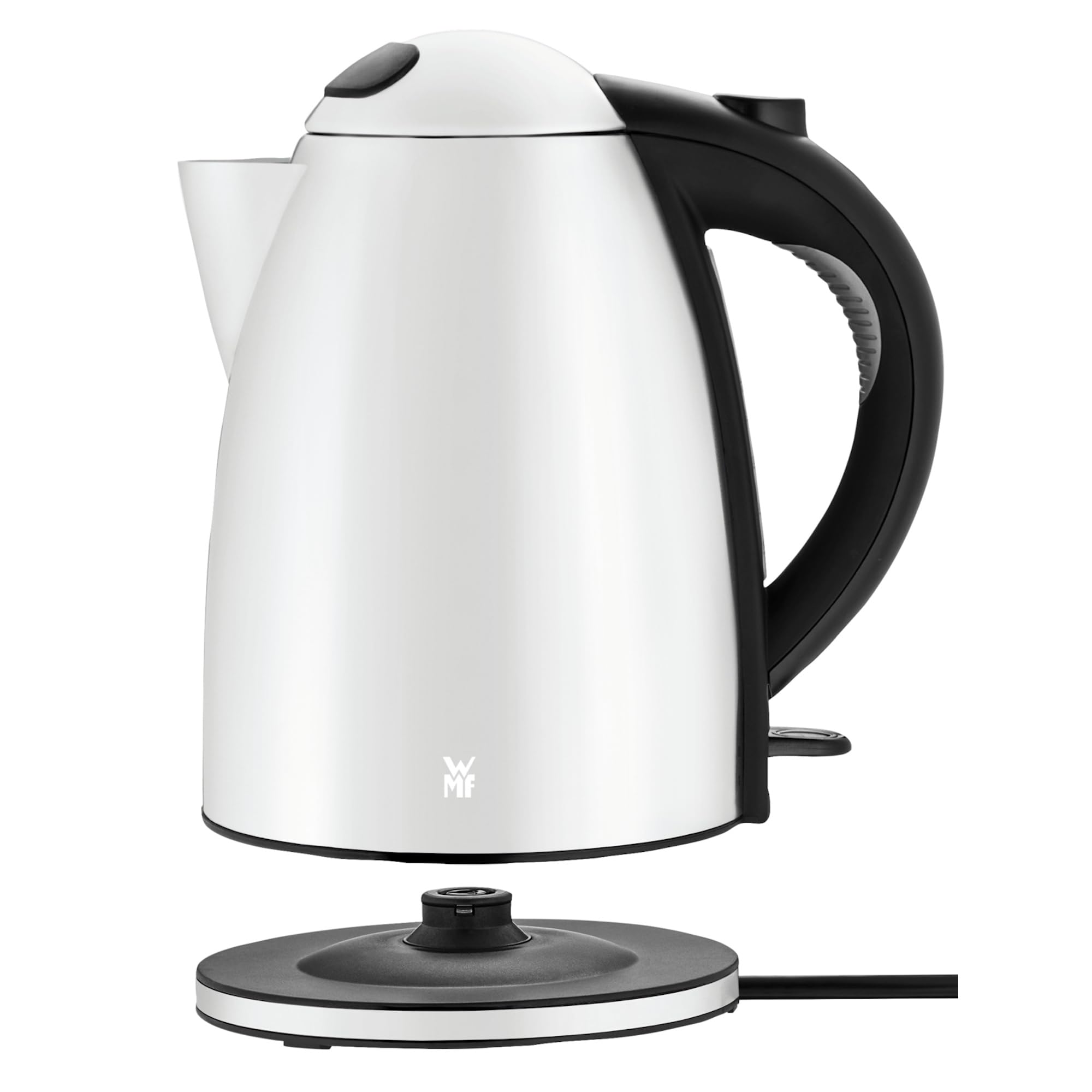 WMF Stelio Wasserkocher Edelstahl 1,7l, elektrischer Wasserkocher mit Kalkfilter, 2400 W, Wasserstandanzeige beleuchtet, edelstahl mattweiß